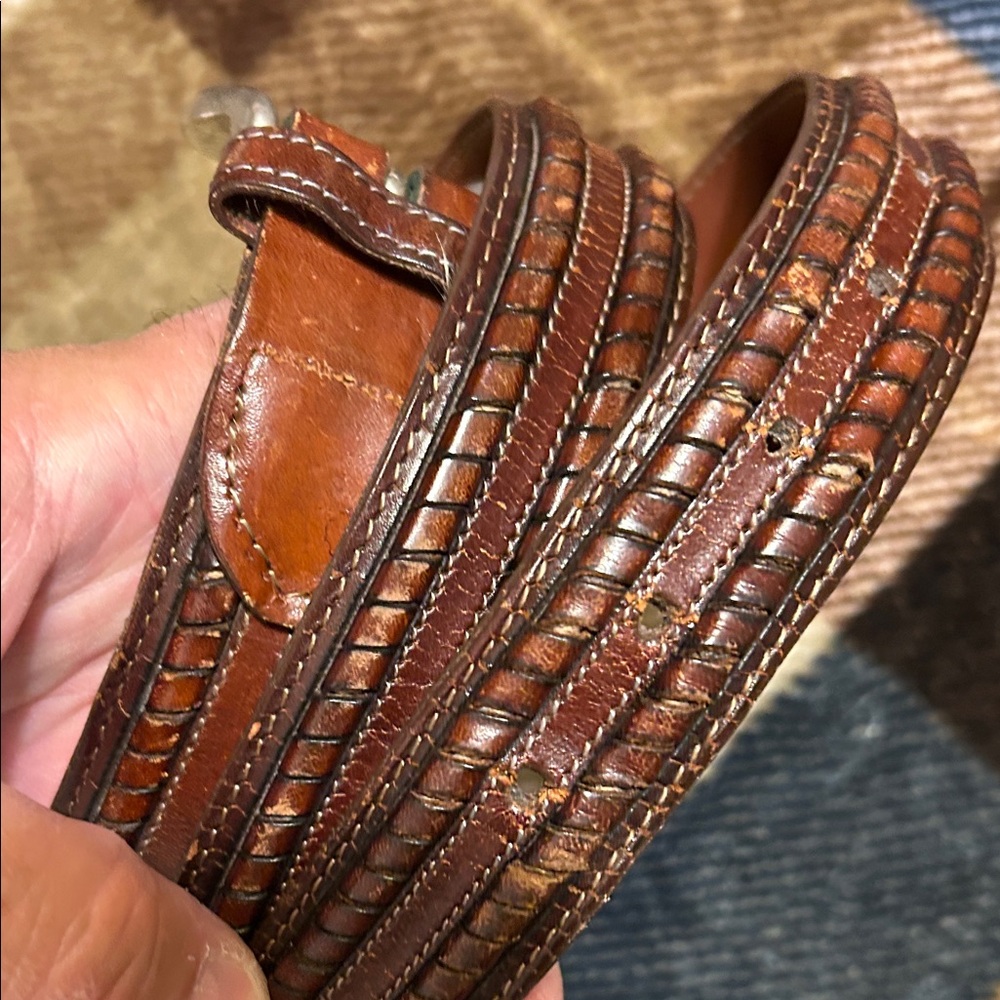 Johnston & Murphy Brown Leather Belt